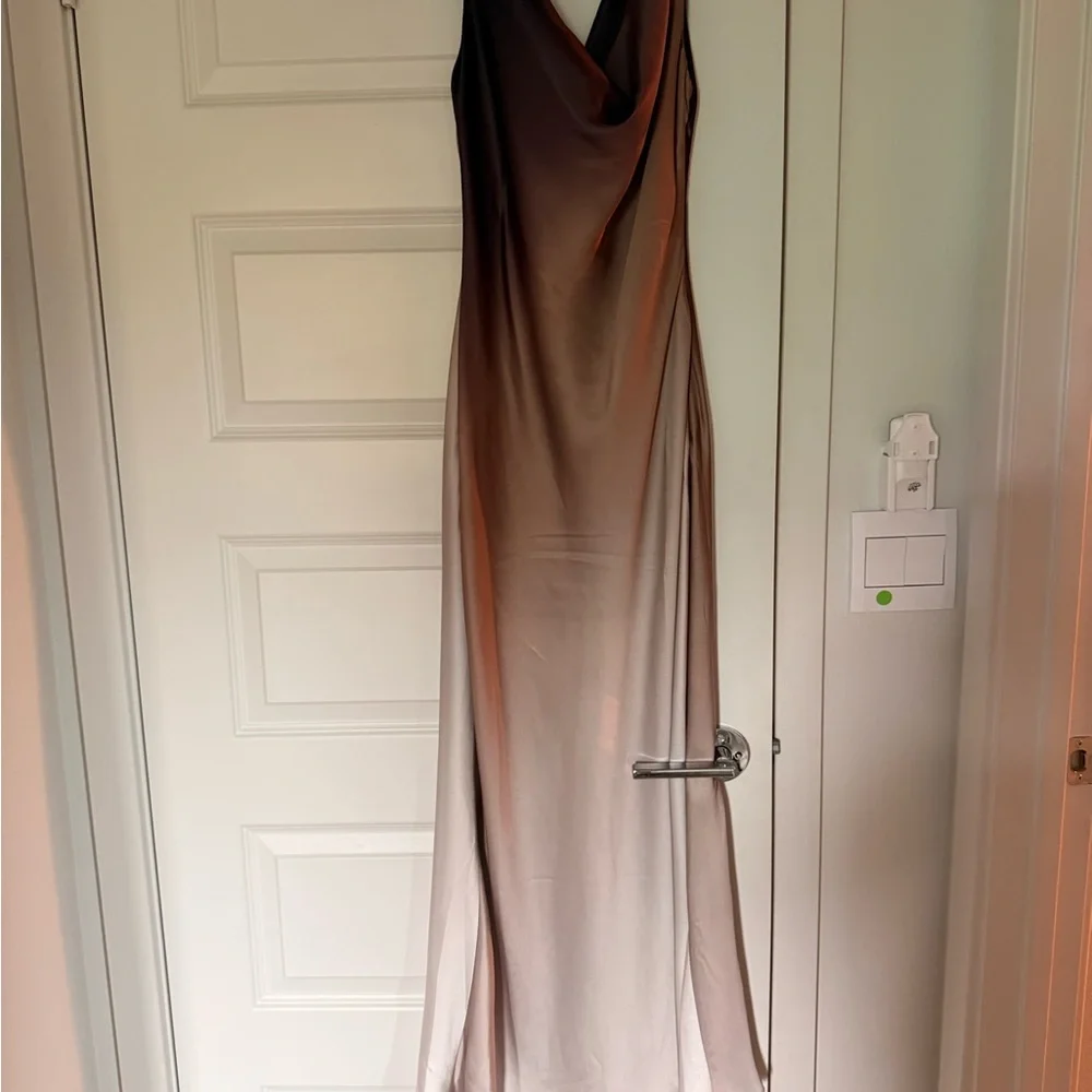 12th Tribe Dolce Mocha Ombre Cowl Neck Maxi Dress - Picture 3 of 6